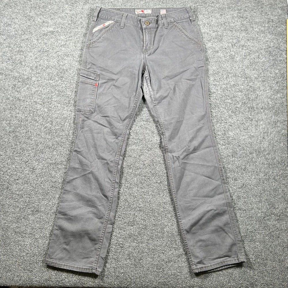 Ariat FR Pants Womens Size 31L Grey Mid Rise Straight Leg Flame Resistant Work